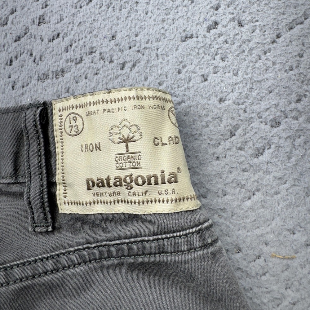 Patagonia Jeans Mens 31x32 Gray Chino Performance Twill Slim Straight Stretch - Picture 14 of 16